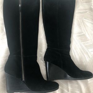 Franco Sarto Black Suede Tall Boots